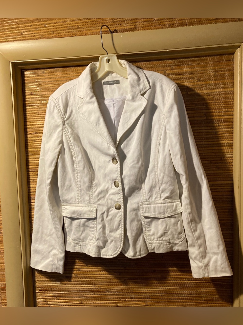 Ann Taylor vintage white denim blazer